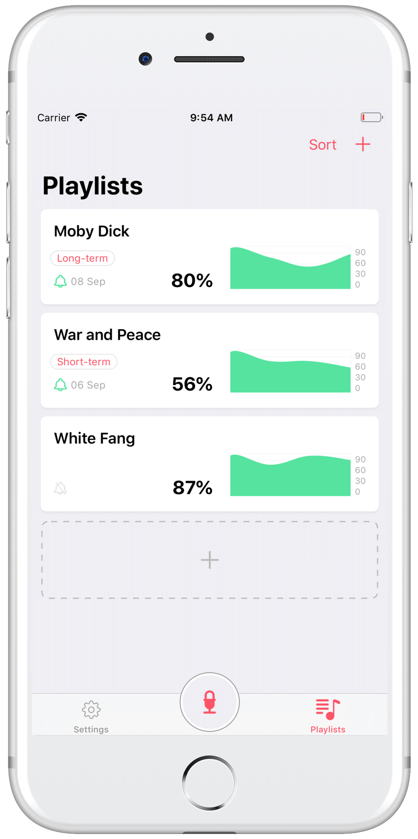 AudioMem product screen